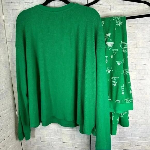 Wonder shop green pajamas Christmas Holiday size 2X - Picture 2 of 3